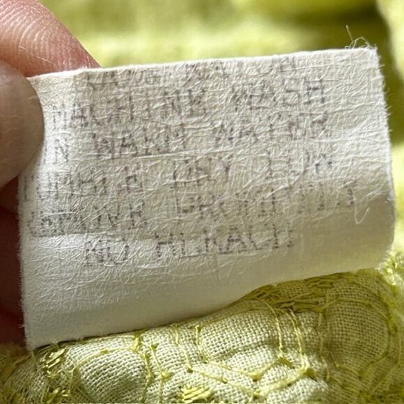 Johnny Was Collection Eyelet Button-Up Jacket – Chartreuse Green – Size Medium - Picture 9 of 9